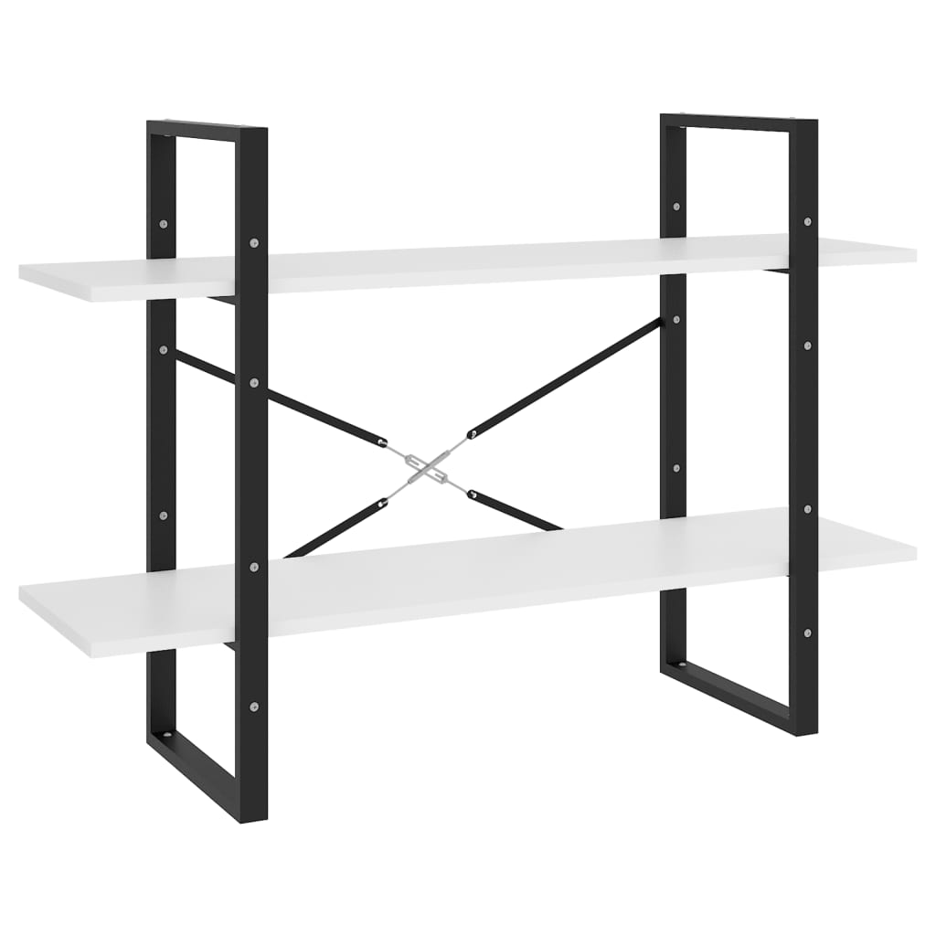 kétszintes fehér forgácslap könyvszekrény 100 x 30 x 70 cm (806467)