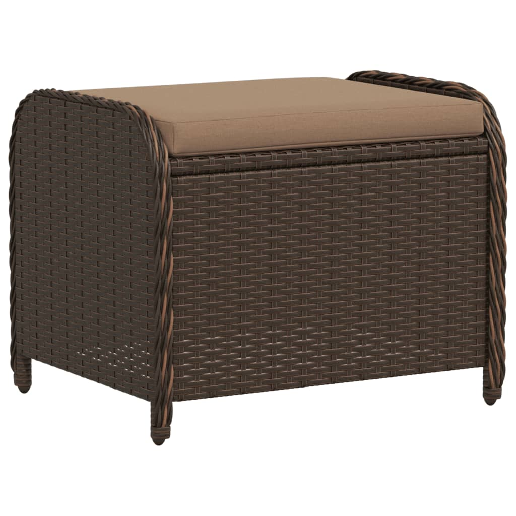 barna polyrattan kerti szék párnával 58 x 46 x 46 cm (365735)