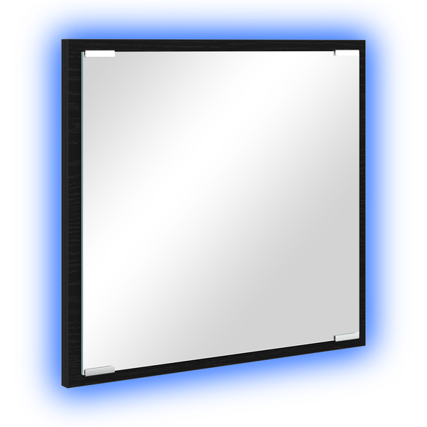 LED Fürdőszoba Tükör Fekete Tölgy 40x8.5x37 cm Műszaki Fa