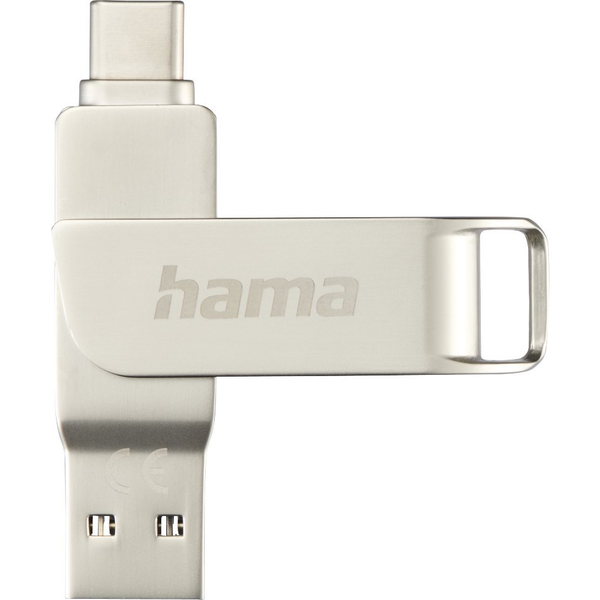 Hama C-Rotate Pro unità flash USB 128 GB USB Type-A / USB Type-C 3.2 Gen 1 (3.1 Gen 1) Argento