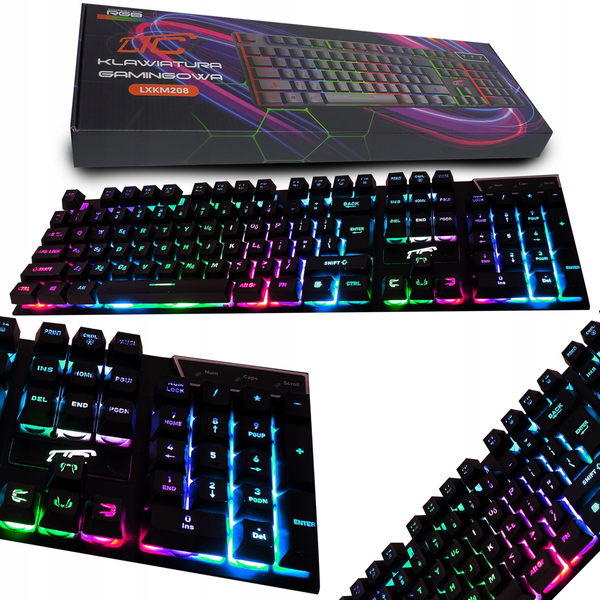 Klawiatura LTC Klawiatura RGB komputerowa gamingowa