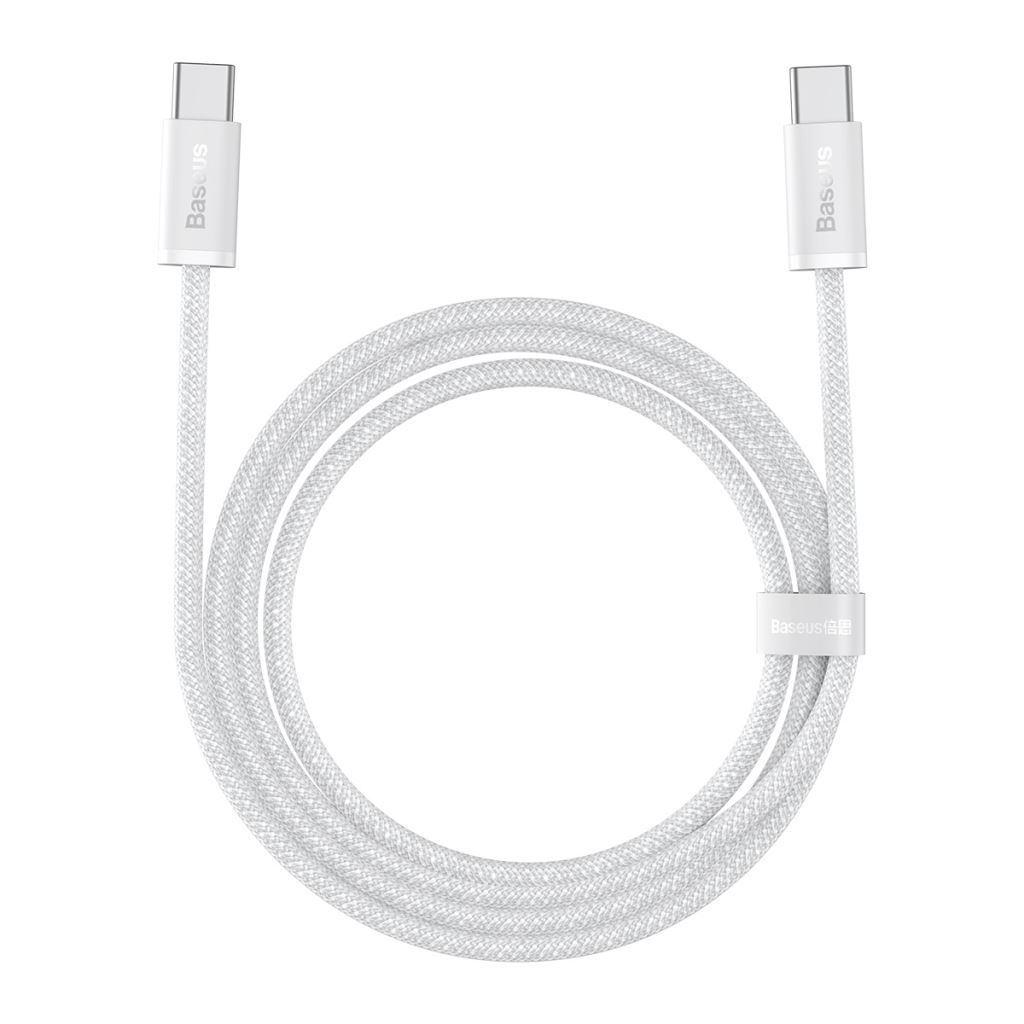 Baseus USB-C-USB-C kábel, 100W, 1m, fehér (CALD000202) (CALD000202)