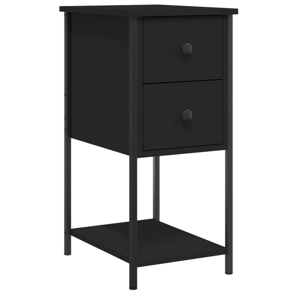 Нощно шкафче vidaXL, Черно, 32x42x70 см, Инженерно дърво, 10.8 Kg