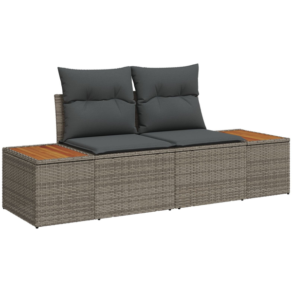 Conjunto De Sofá De Jardín Set De 8 Gris Rattan, Poliéster V2052 Unico / Gris