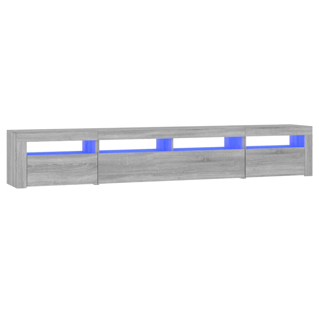 szürke sonoma színű TV-szekrény LED-lámpákkal 240x35x40 cm (3152728)