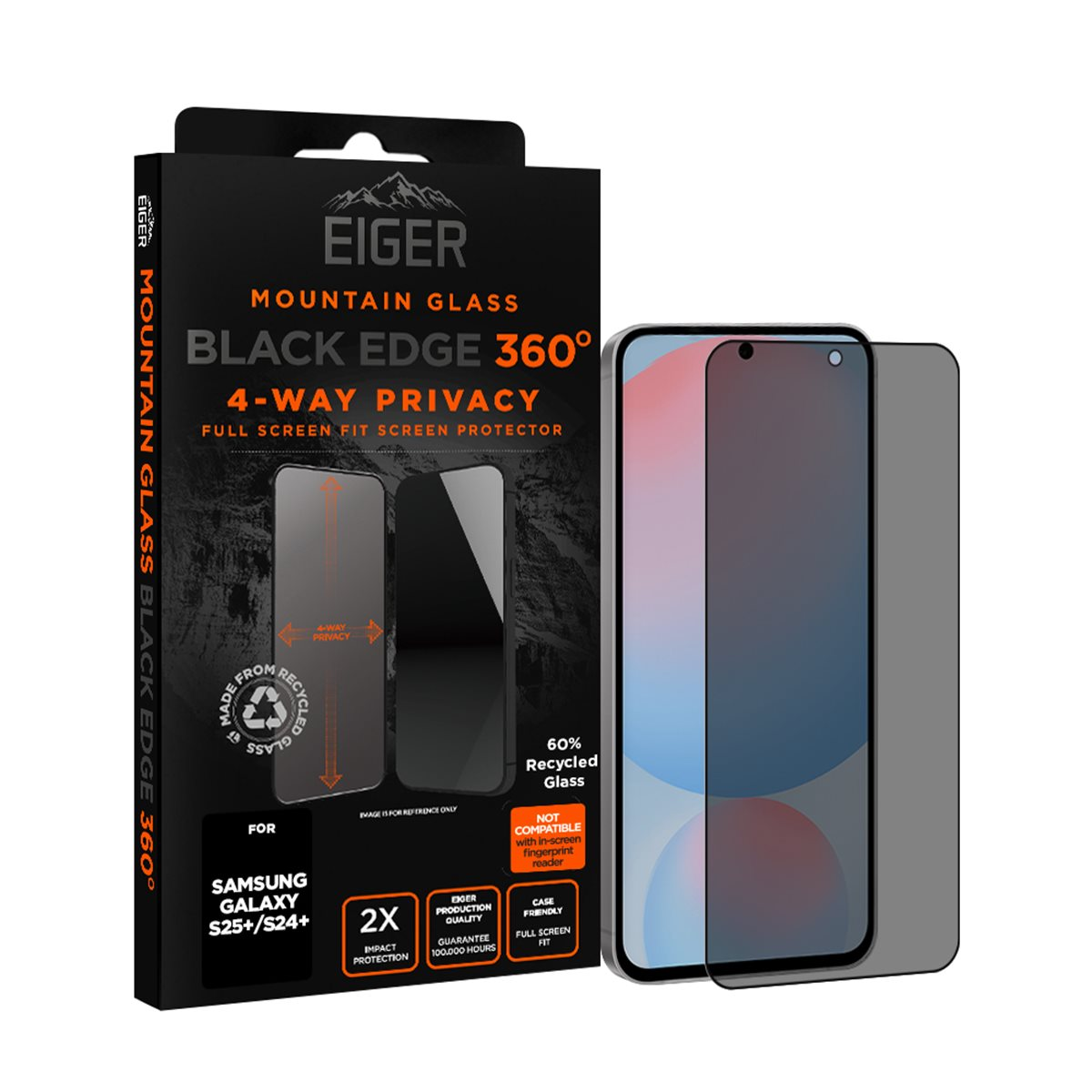 Eiger SP Mountain Samsung Galaxy S25+/S24+ Telefon kijelzővédő privacy üveg (EGMSP00301)