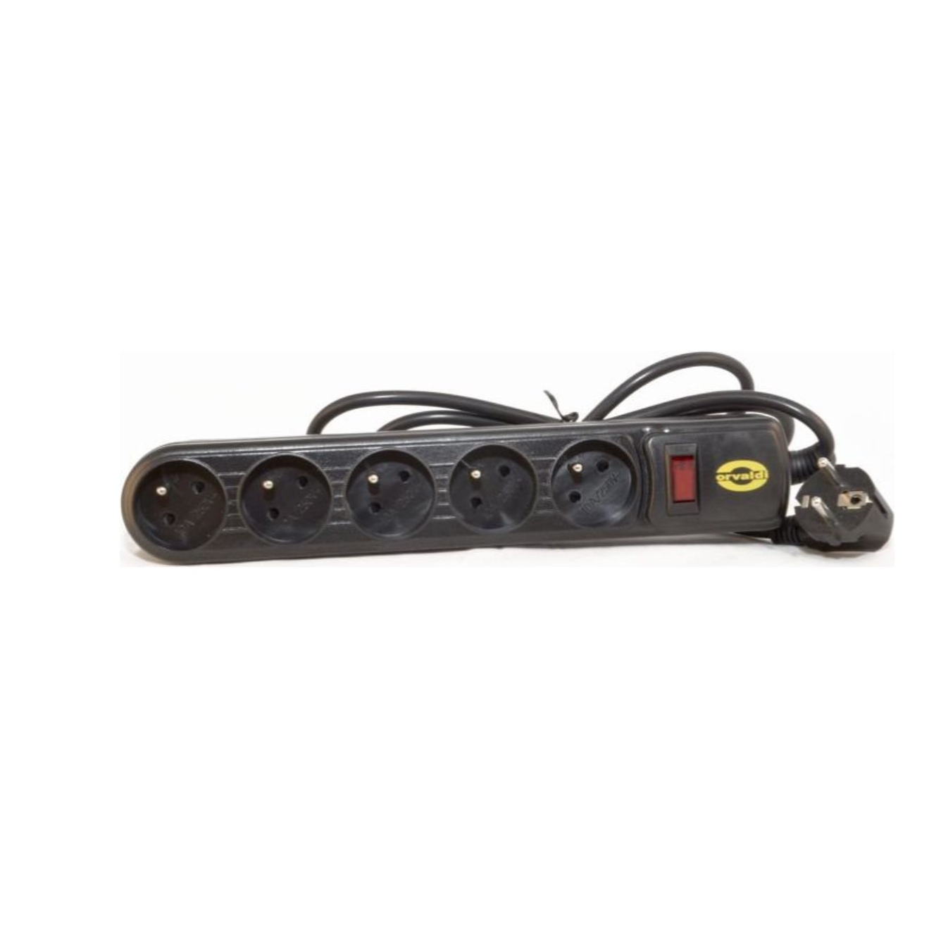 Orvaldi ORV-5 5 aljzatos túlfeszültség védő - elosztó kapcsolóval 1.5m - Fekete (AP5-1,5M)