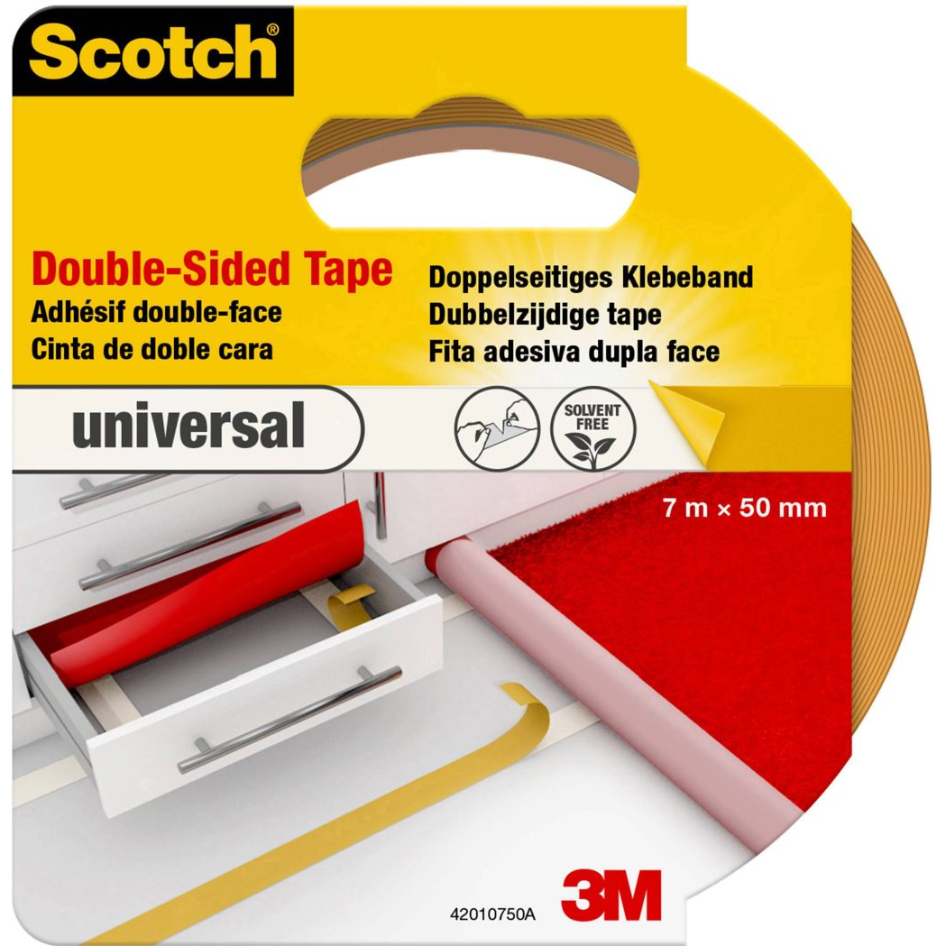 3M Universal 42010750 kétoldalas ragasztószalag, világosbarna, 7 m x 50 mm (42010750)