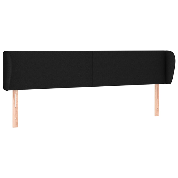 Tăblie de pat cu aripioare negru 183x23x78/88 cm textil