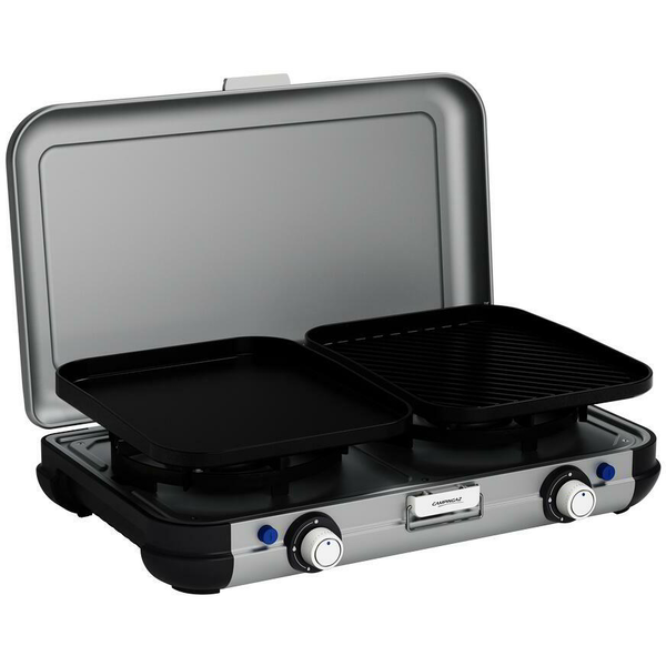 Campingaz Camping Kitchen 2 Grill & Go Hordozható 2 zónás gáz főzőlap - Inox