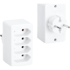 BACHMANN MULTISTECKER 4-fach EURO, wei