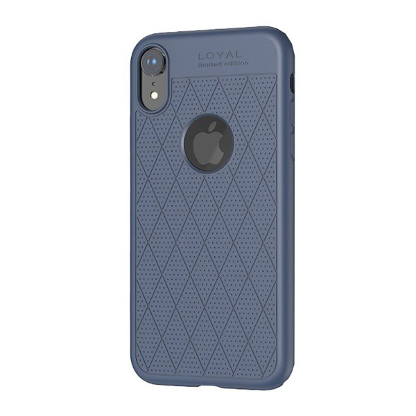 HOCO ADMIRE szilikon telefonvédő (ultravékony, 0.8 mm, lyukacsos, rombusz minta, logó kivágás) KÉK [Apple iPhone XR 6.1] (5996457830190)