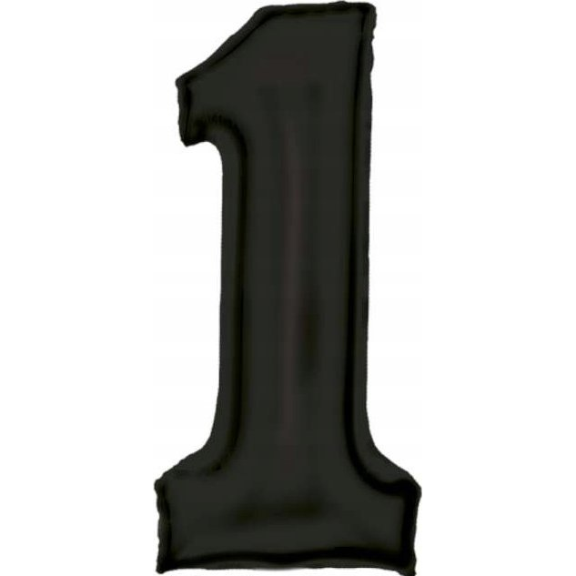 Lustre Szám Fólia Lufi - 1-es, 86 cm, Fekete (9917303)