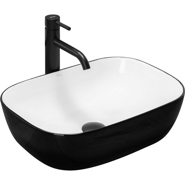 Lavabo Sobre Encimera Rea Belinda White Black