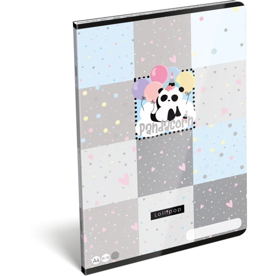 Pandacorn: Panda mintás vonalas füzet A4 (17619)