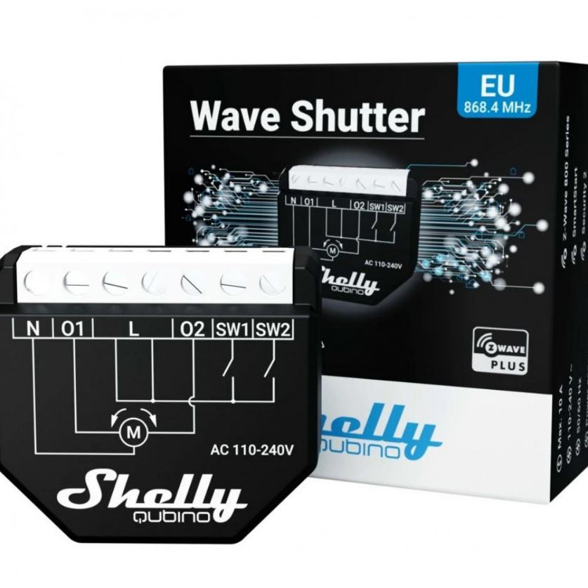 Shelly Z-Wave redőnyvezérlő okosrelé fogyasztásmérővel (SHELLY-QUBINOSHUTTER) (SHELLY-QUBINOSHUTTER)