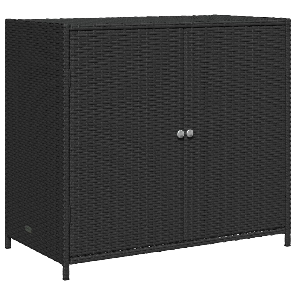fekete polyrattan kerti tárolószekrény 83 x 45 x 76 cm (365543)