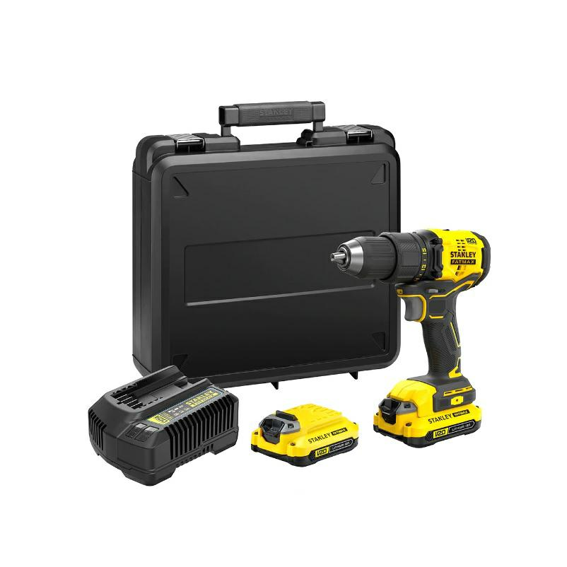 Stanley FatMax SFMCD710C2K-QW Akkus Fúrócsavarozó - Tokmányos, 60 Nm ,1900 RMP, 2 x 1,5 Ah Akku + Töltő , Kofferben (SFMCD710C2K-QW)