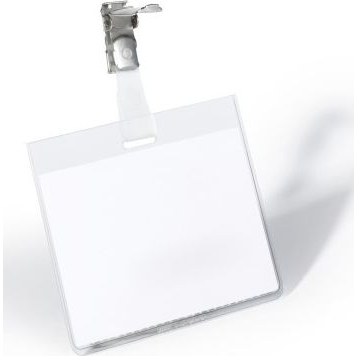 Durable Portanombres Transparente Con Clip Giratorio 8003-19