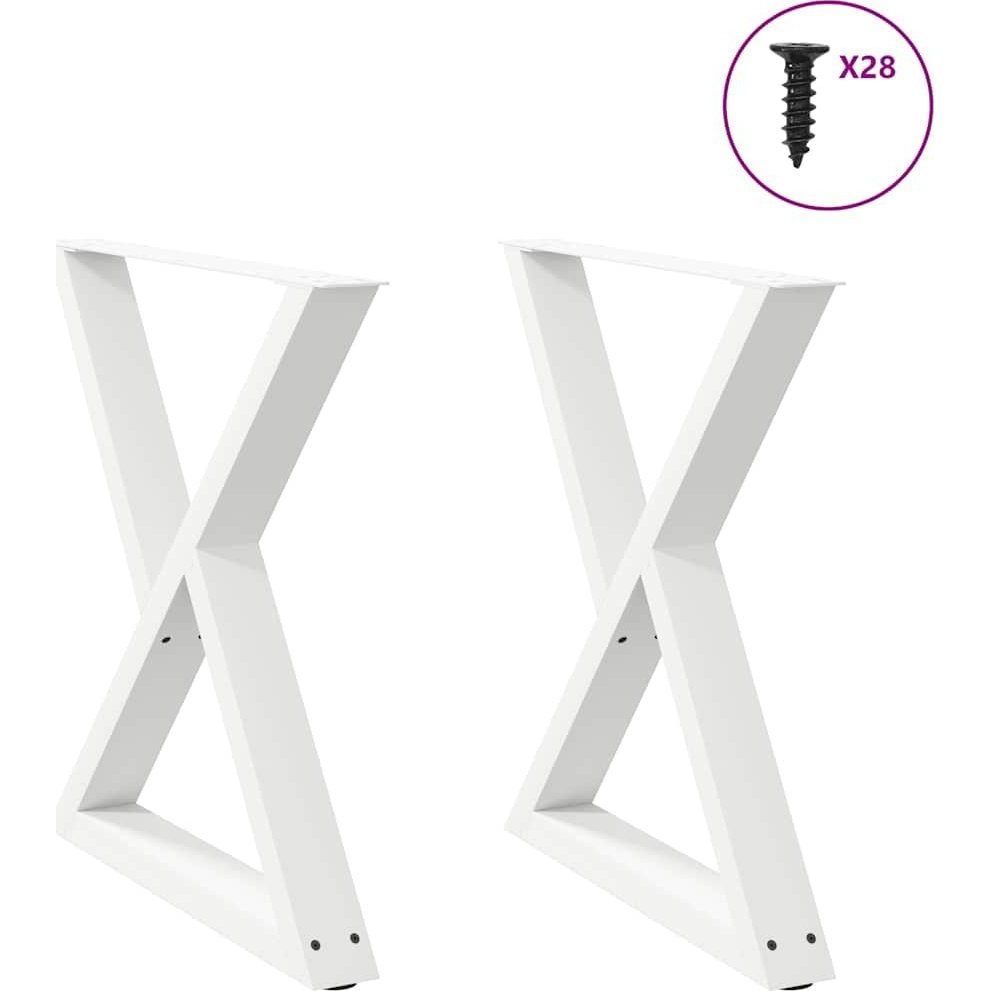 étkezőasztal lábak 2 db Fehér 70x(72-73,3) cm Acél (4012725)