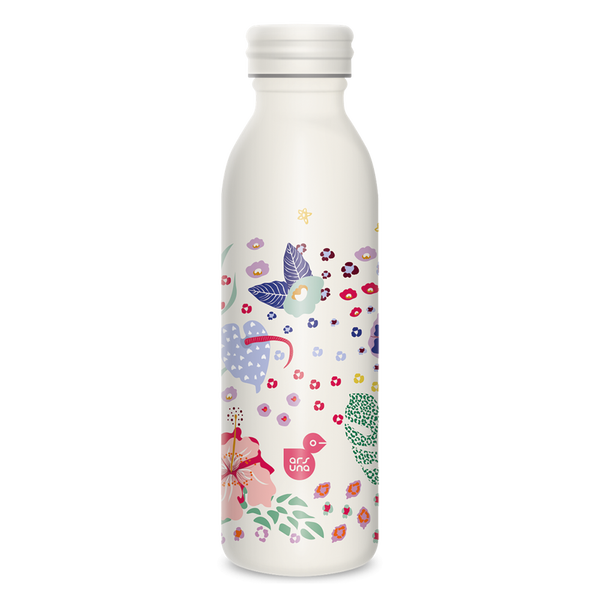 Ars Una Cream Hibiscus 24 Dupla falú Termosz kulacs 600ml - Fehér mintás