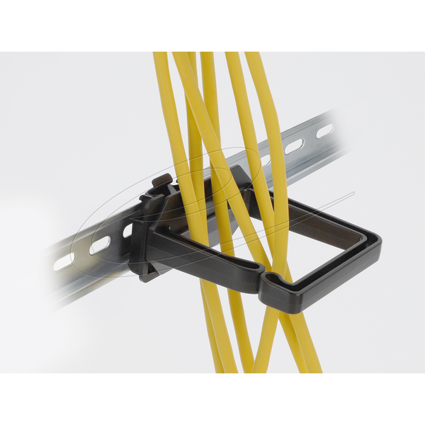 DELOCK Kabelbügel 70 x 70 mm mit Montageplatte schwarz