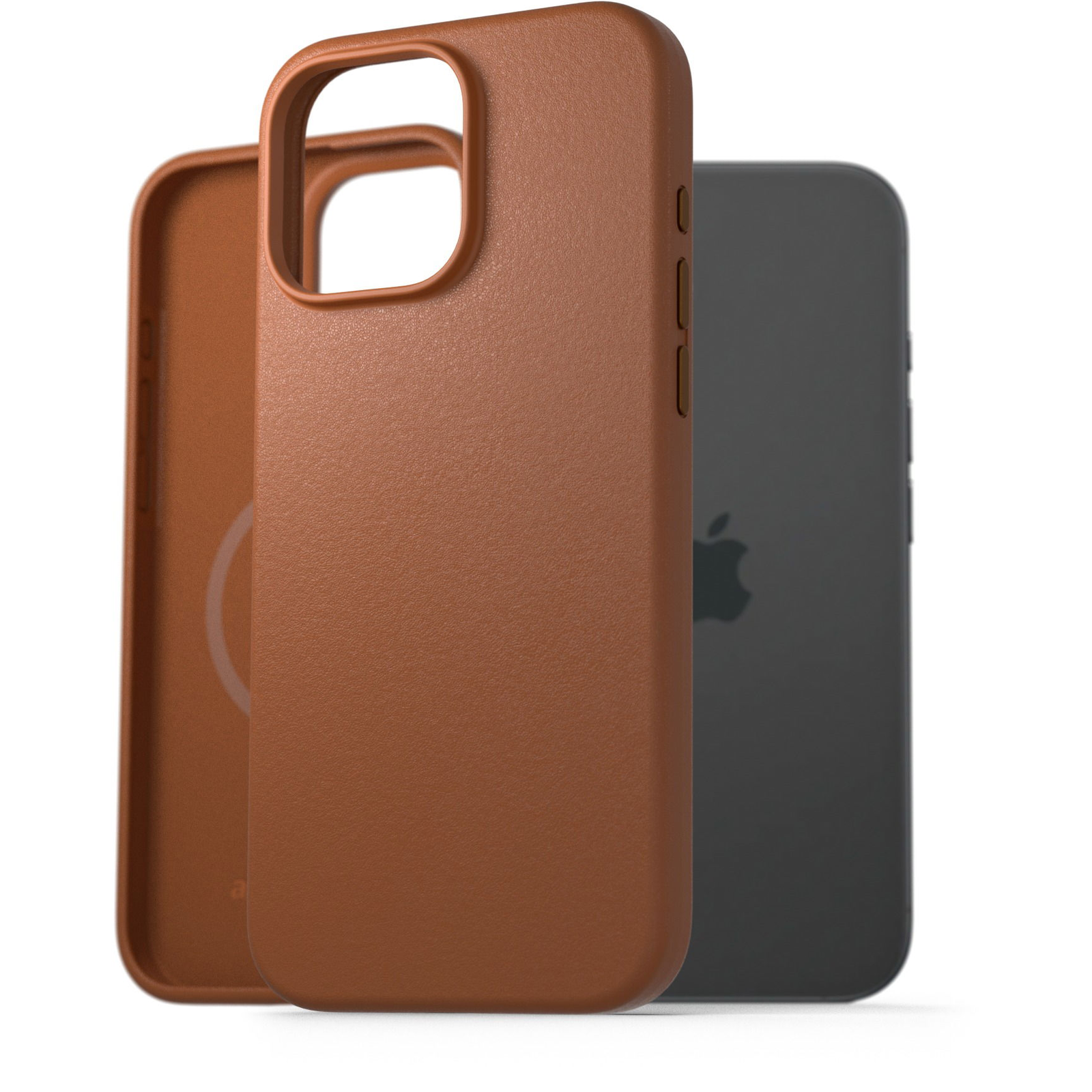 AlzaGuard iPhone 16 Pro Max Magsafe nyeregbarna bőr tok (AGD-GLCM12C)