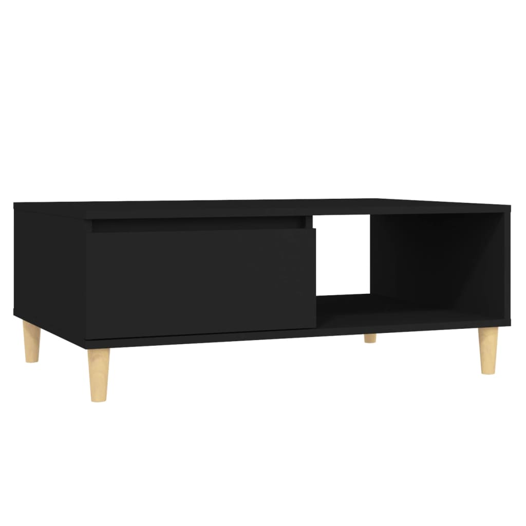 fekete forgácslap dohányzóasztal 90 x 60 x 35 cm (805996)