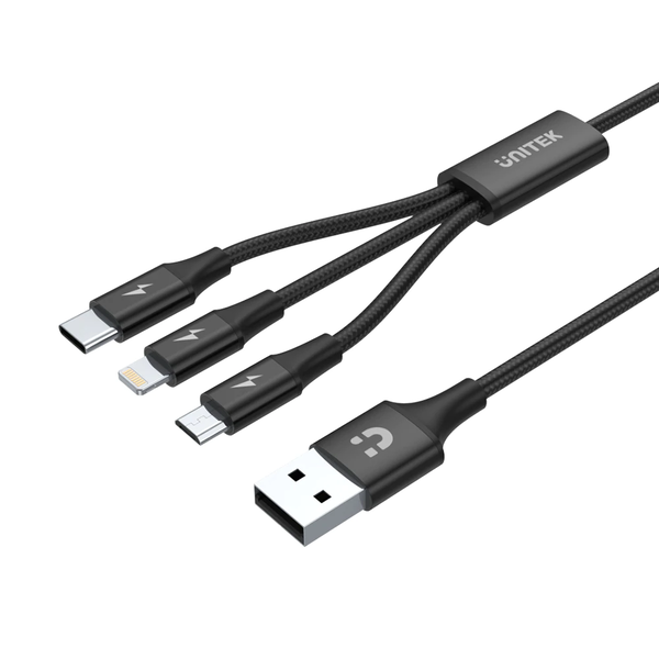 Sada USB kabelů - USB typ C / microUSB / Lightning Unitek