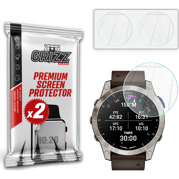 Szkło hybrydowe GrizzGlass HybridGlass do Garmin D2 Mach 1 Pro 51mm
