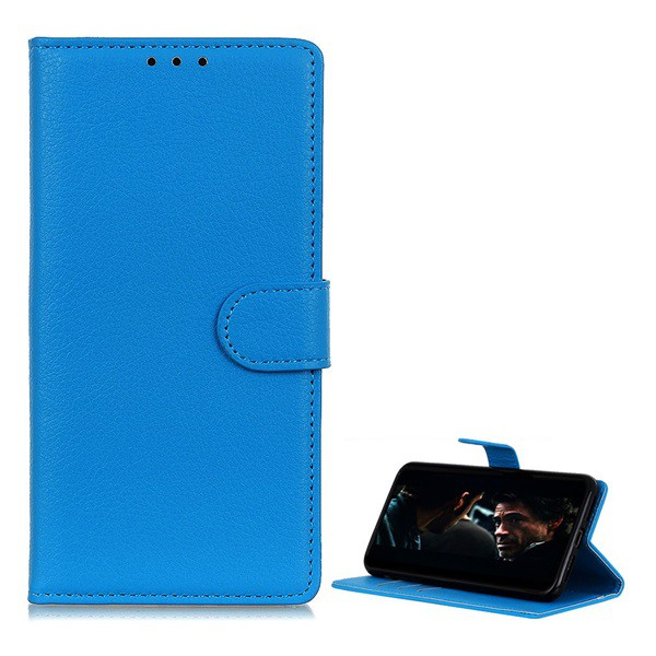 Tok álló, bőr hatású (FLIP, oldalra nyíló, asztali tartó funkció, prémium) VILÁGOSKÉK [LG K42 (LM-K420HM)] (5996591015477)