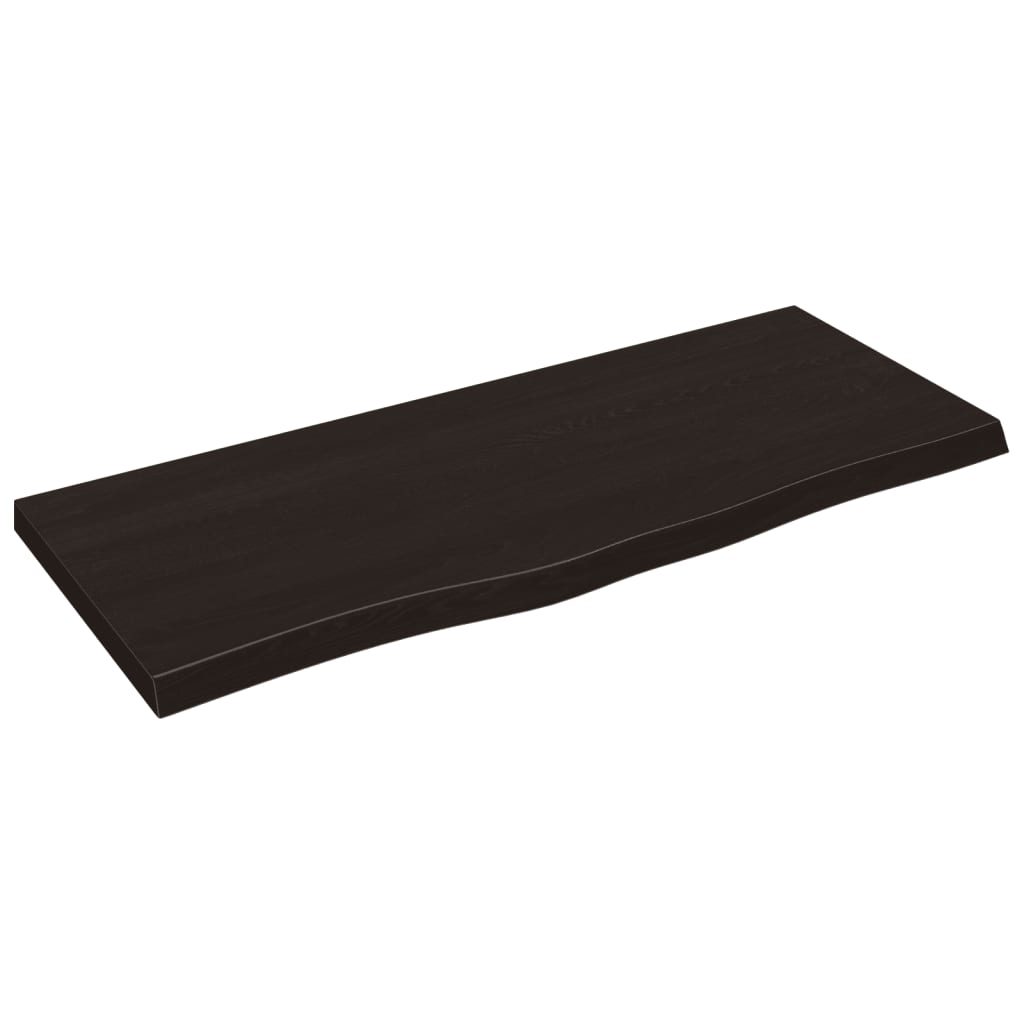 sötétbarna kezelt tömör tölgyfa fali polc 100x40x(2-4) cm (363804)