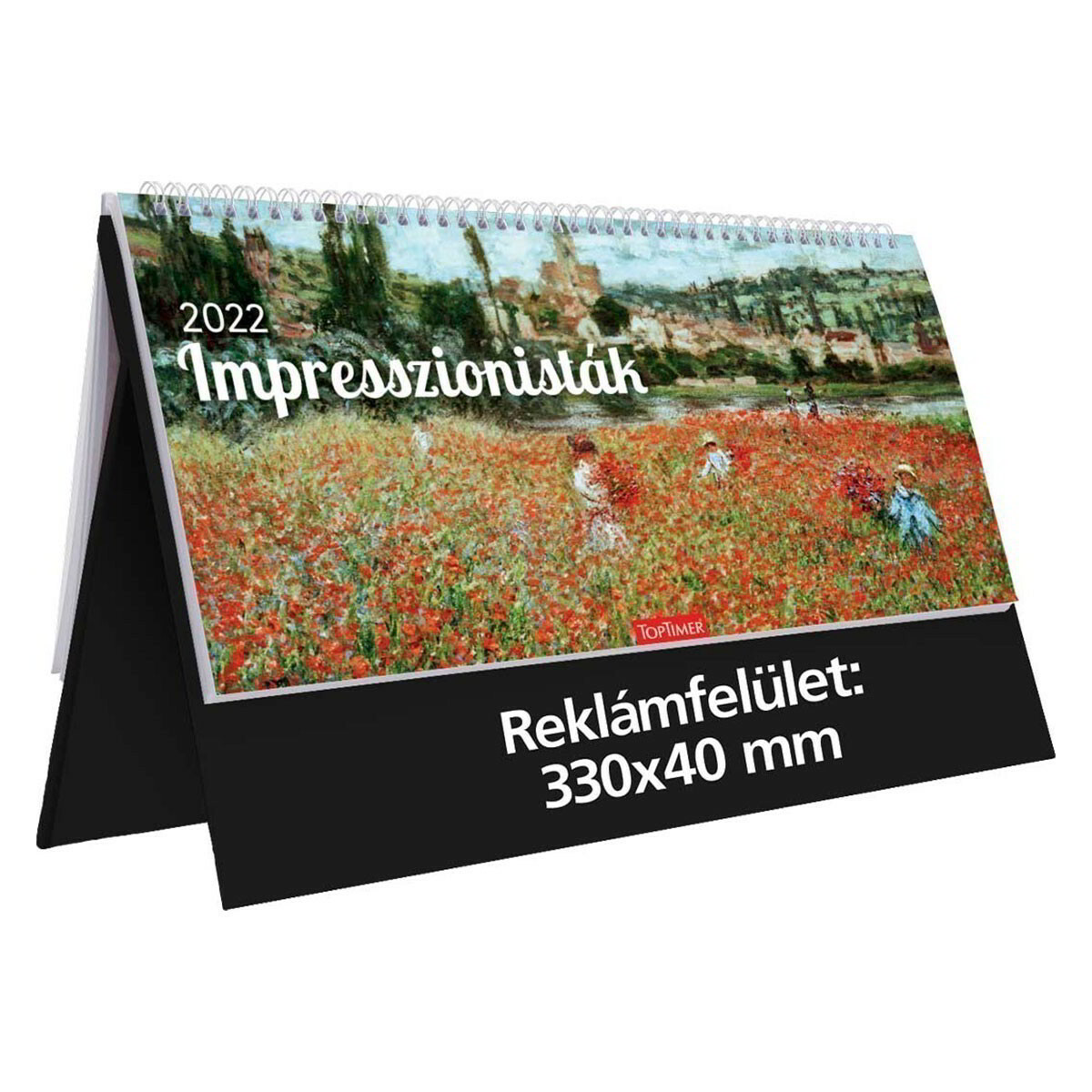 Toptimer Impresszion 325 x 155mm 2022 Asztali naptár - Fekete (22T541T-003)