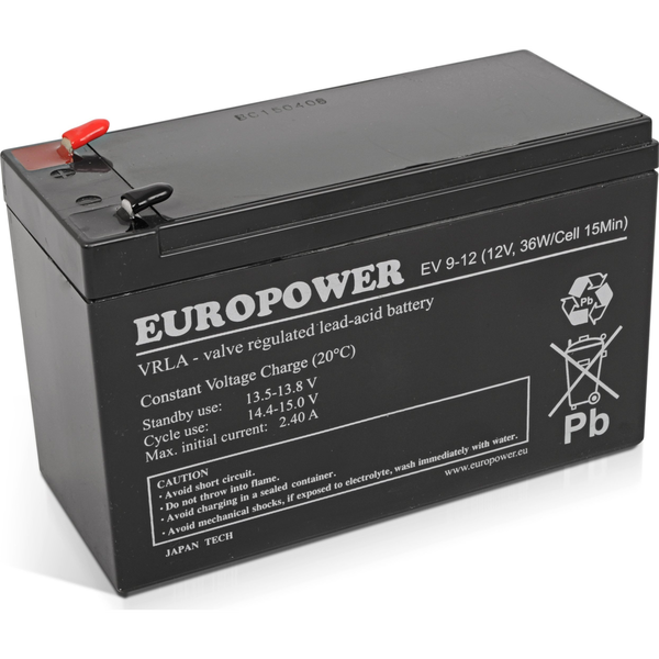Batería Agm Serie Europower Ev 12v 8ah/c10 (vida Útil 6-9 Años)