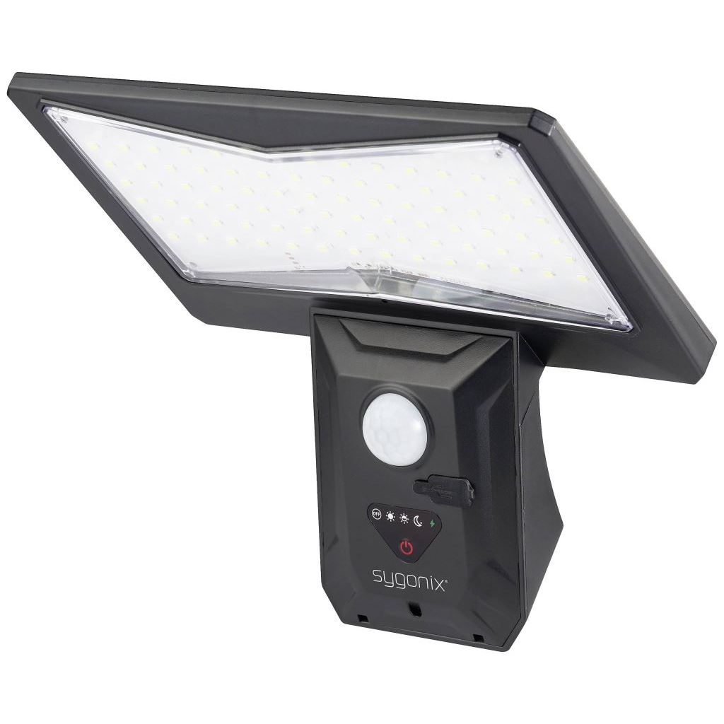 Sygonix napelemes fali lámpa fekete (SY-5626570) (SY-5626570)