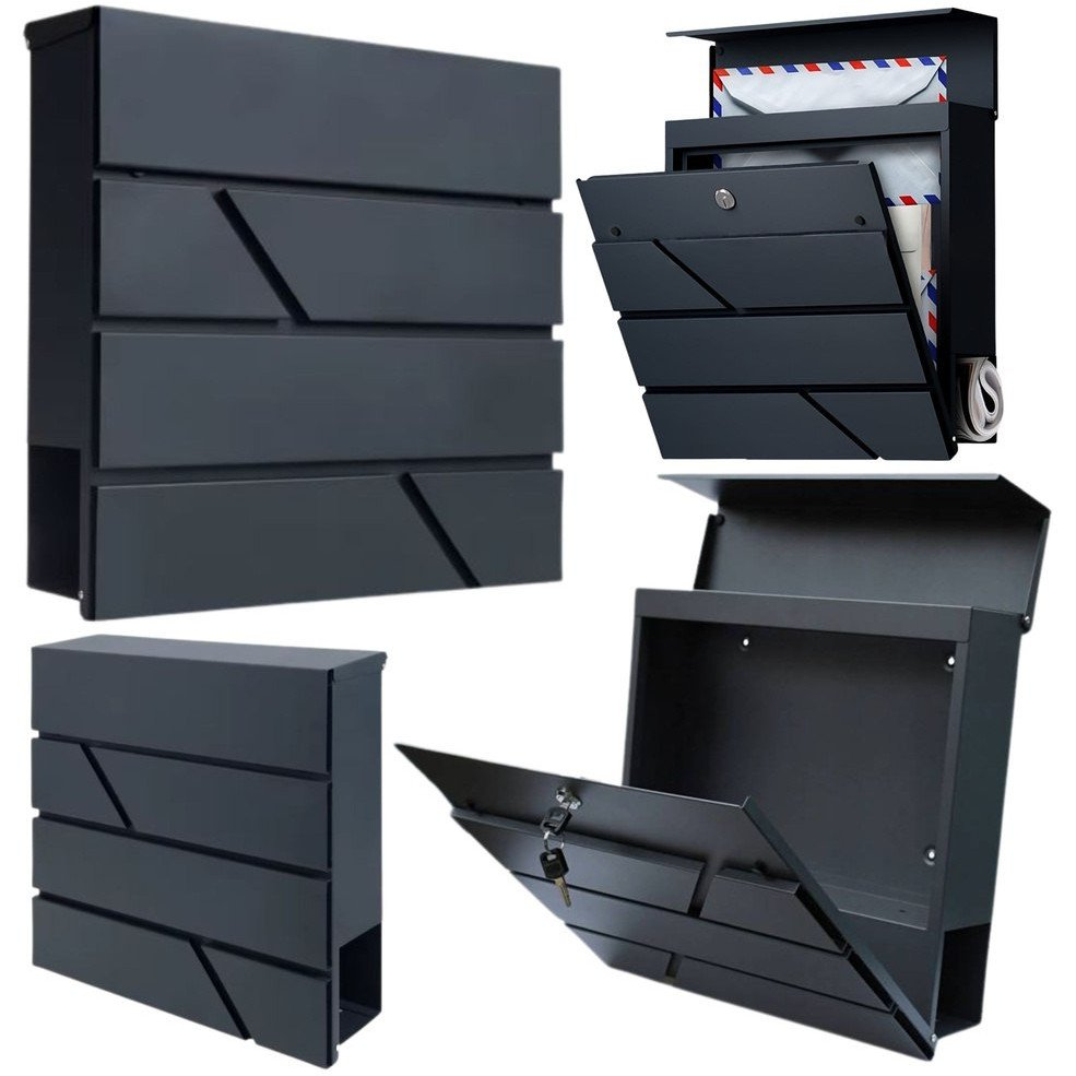 Nagy Postaláda Leveleknek és Újságoknak, Antracit, 37x37x11 cm  26730