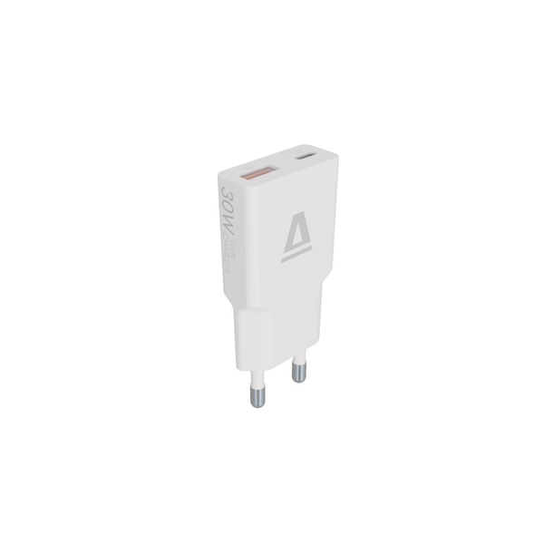 AVAX NANO SLIM hálózati töltő adapter USB-C, USB-A (QC3.0) fehér (CH641W)
