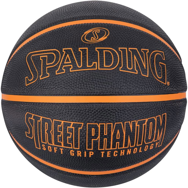 SPALDING STREET PHANTOM BLK ORANGE SGT SZ7 RUBBER BASKETBALL