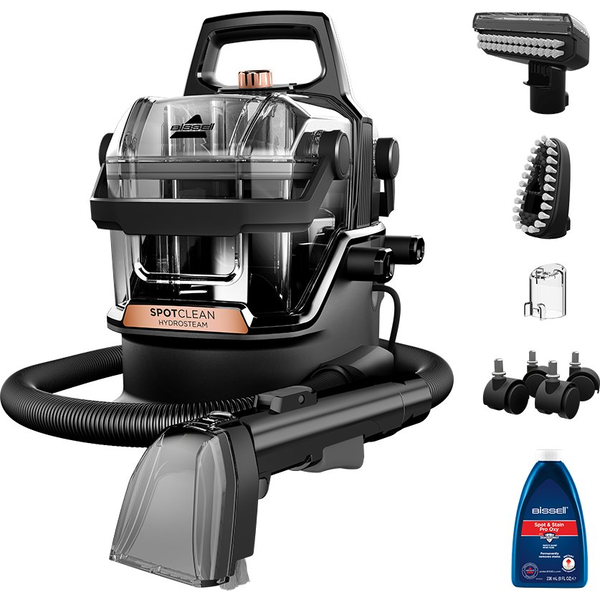 Bissell SpotClean Hydrosteam Pro Cilinder-stoomreiniger 1,9 l 1000 W Zwart, Koper, Transparant