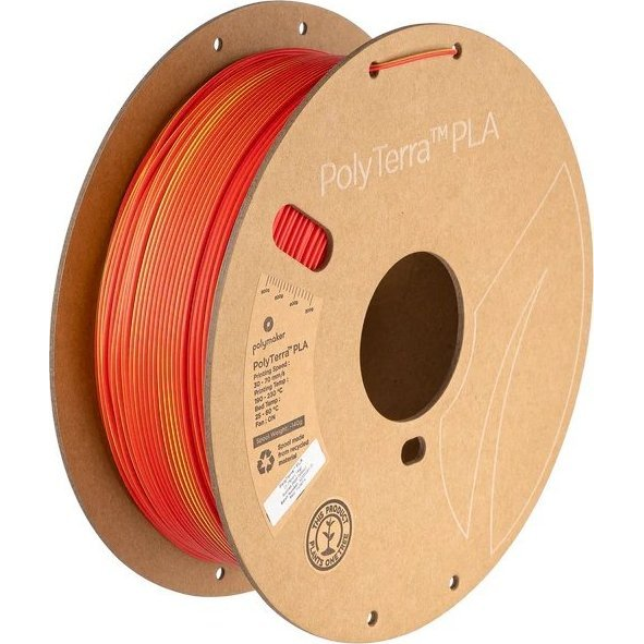Polymaker PA04019 Dual 3D nyomtatószál PLA műanyag alacsonyabb műanyag tartalom, Matt 1.75 mm 1000 g Sunrise, Piros, Sárga PolyTerra™ 1 db (PLM-23939)
