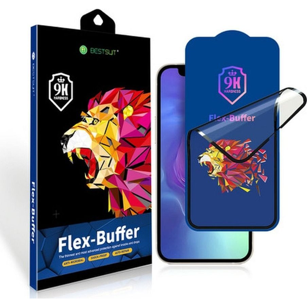 Bestsuit Szkło hybrydowe Bestsuit Flex-Buffer 5D z powłoką antybakteryjną Biomaster do iPhone 13 mini 5,4" czarny