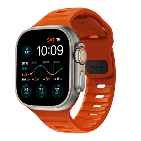 Nomad Sport Strap M/L Apple Watch Szilikon szíj 49/45/44/42 mm - Narancssárga