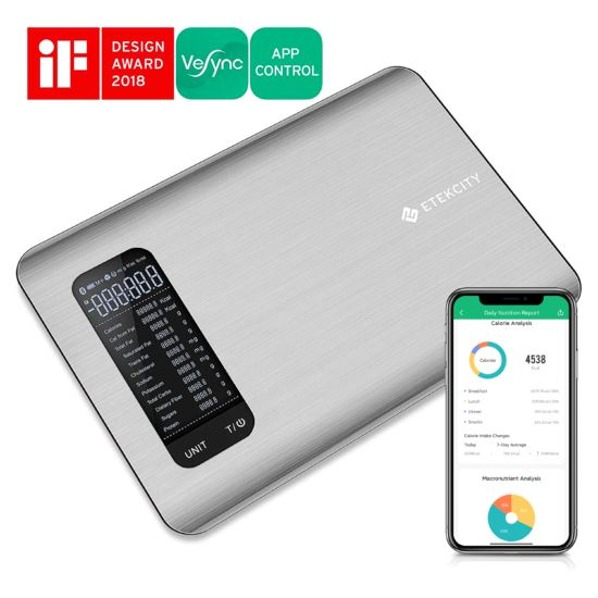 Etekcity Nutrition konyhai fitness mérleg Smart vezérléssel (ESN00-RBS) - Bontott termék!