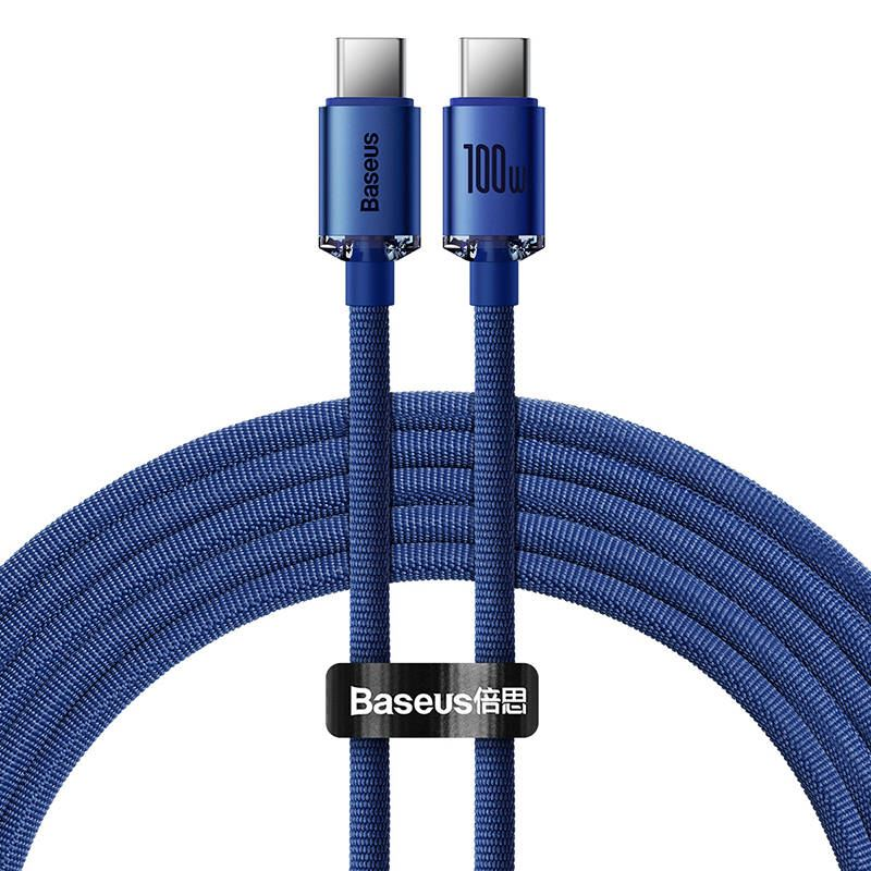 Baseus Crystal Shine USB-C-USB-C kábel, 100W, 2m, kék (CAJY000703) (CAJY000703)