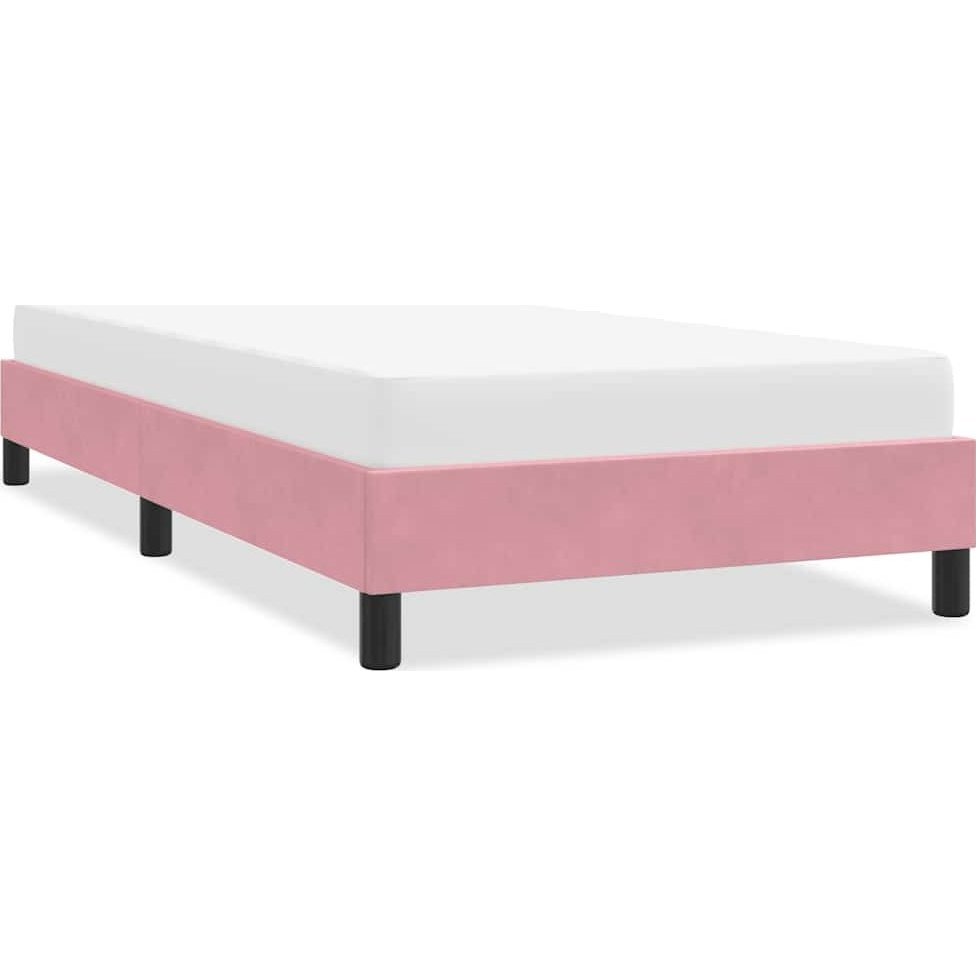 ágykeret matrac nélkül rózsaszín 80x210 cm bársony (4101336)