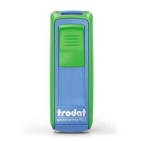 Trodat 9511Z/K/F "Pocket Printy 9511" bélyegző zöld-kék ház, fekete párnával  (IT9511ZK)