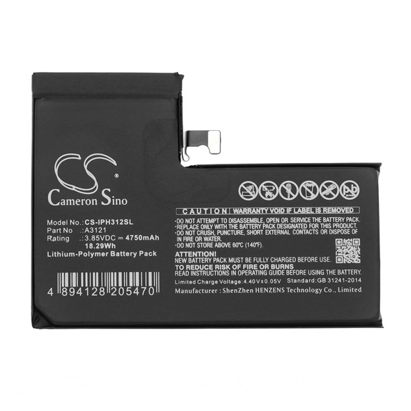 Cameron Sino Li-Polymer akku (3.85V / 4750mAh, Apple A3121 kompatibilis) FEKETE Apple iPhone 15 Pro Max (CS-IPH312SL)