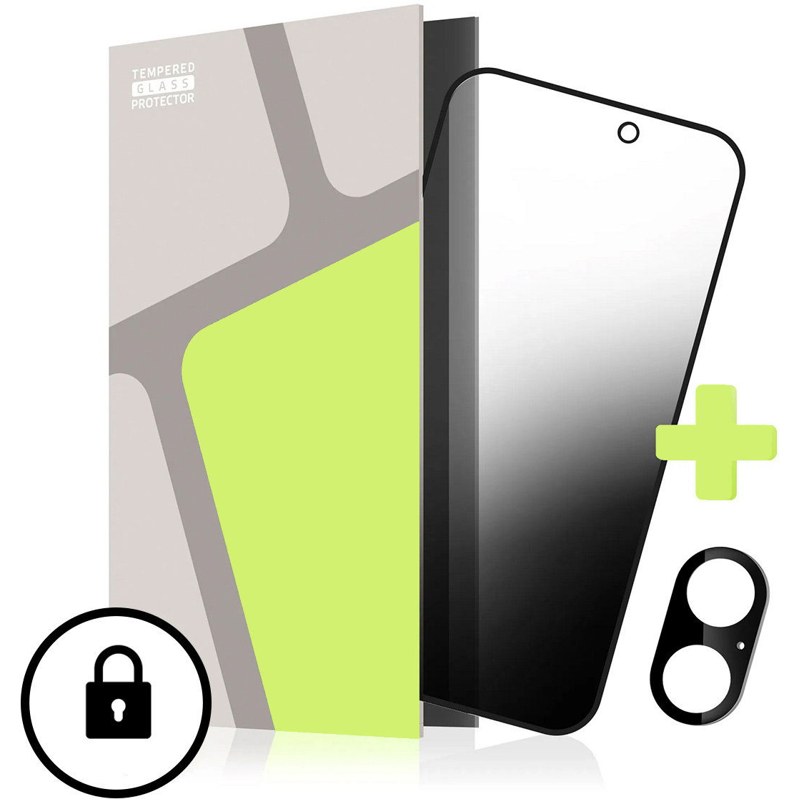 Tempered Glass Protector for iPhone 17, PRIVACY GLASS + camera glass (CaseFriendly) (TGS-IP17-BL)