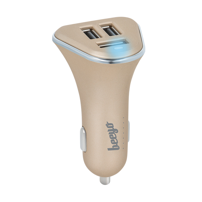 Forever 2xUSB-A Autós töltő - Bézs (FE459527)