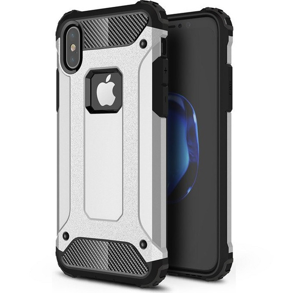 Xiaomi Poco M3, Пластмасов заден капак, Defender, метален ефект, сребрист (96118)